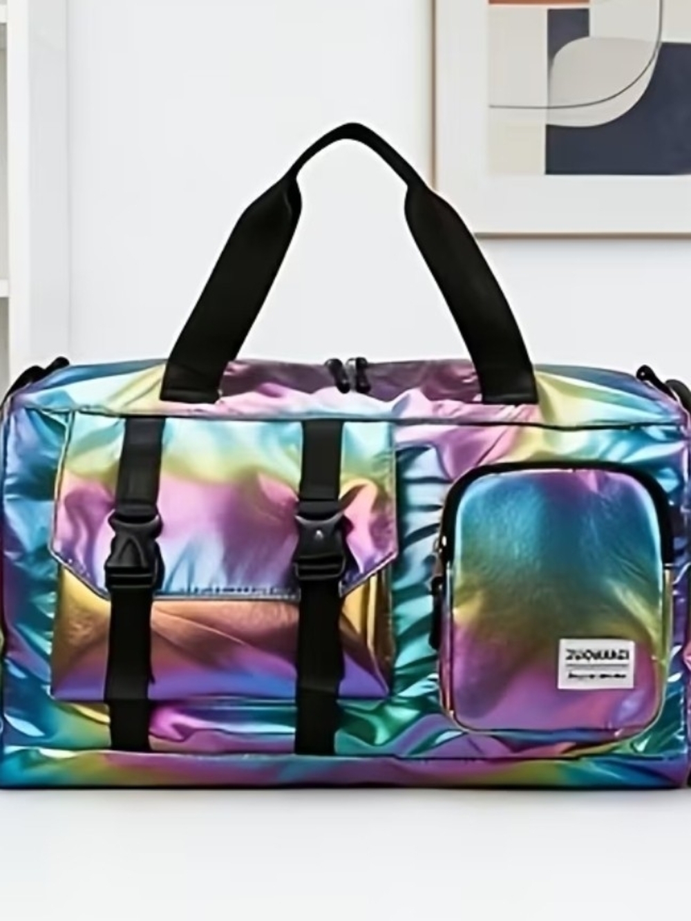 NWOT Iridescent Holographic Travel Duffel Bag - Women.